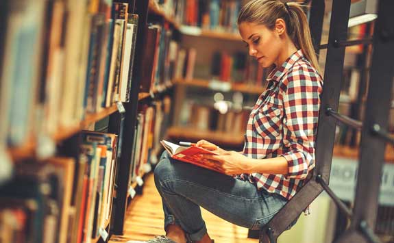 Woman reading book